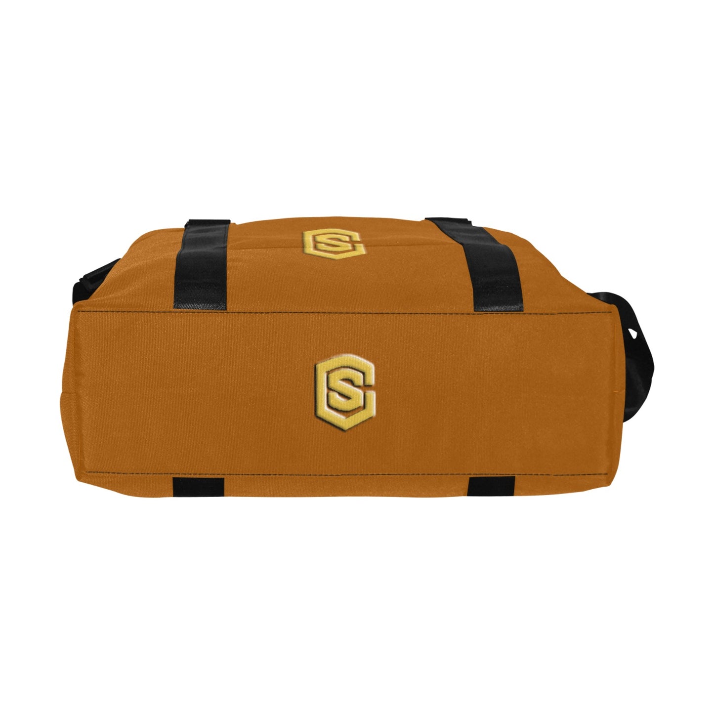 Brown Large Capacity Duffle Bag With Gold Logo Large Capacity Duffle Bag(Model1715)