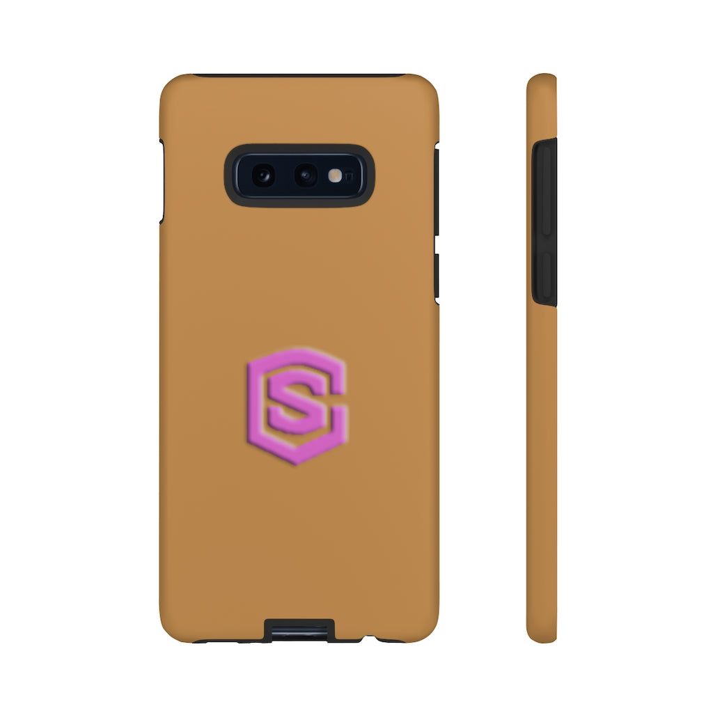 Brown Tough Cases Pink Logo