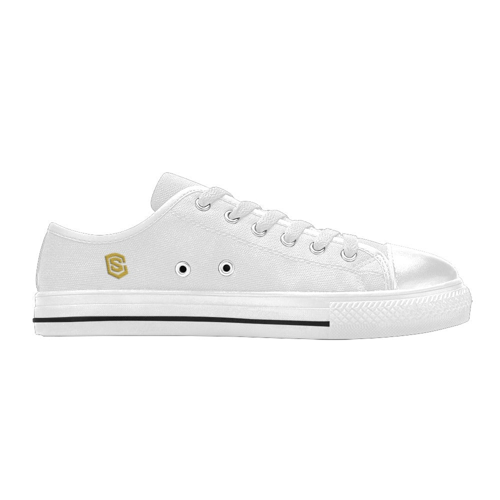 Gold Logo Men's Classic Canvas Shoes (Model 018)