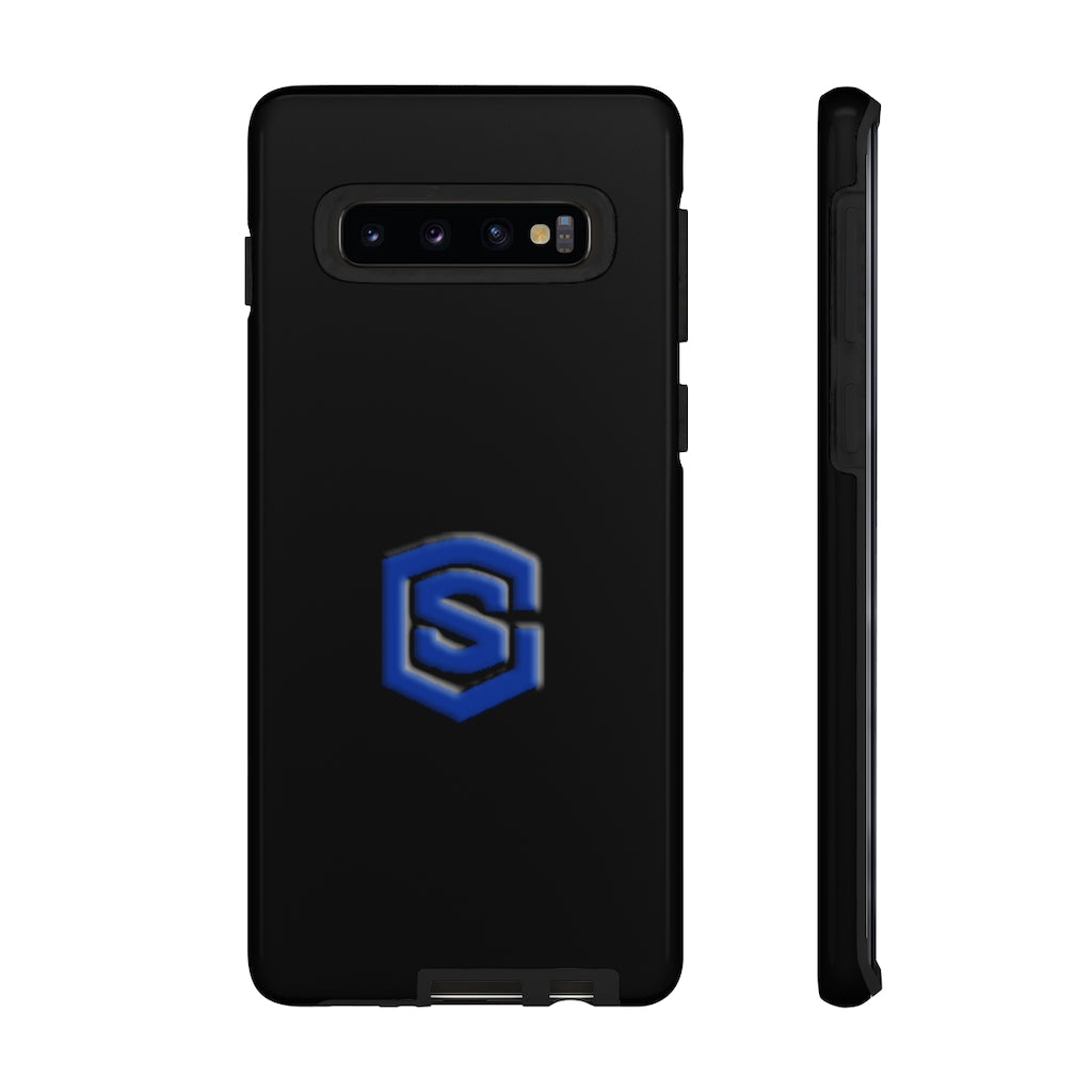 Black Tough Cases Blue Logo