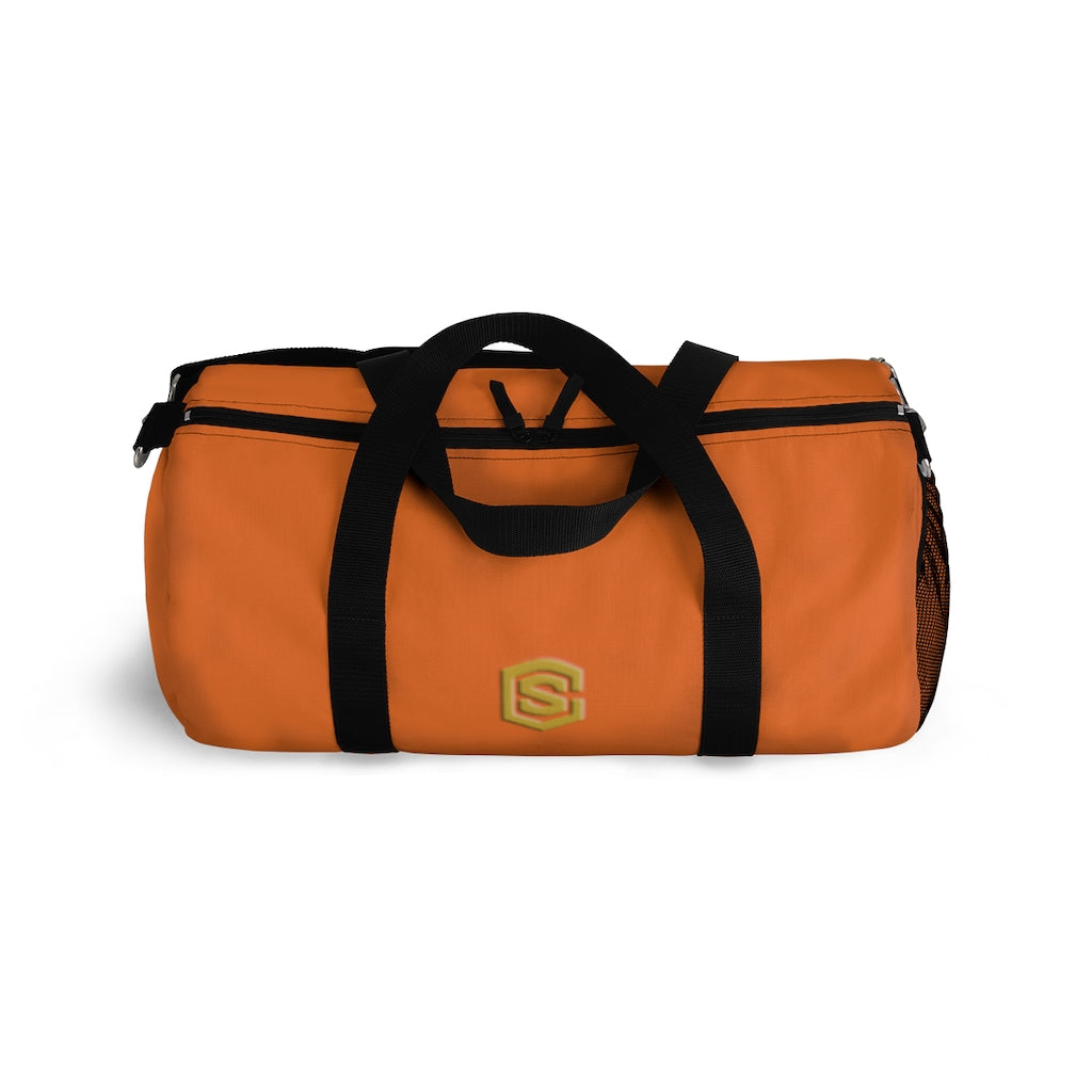 Brown Duffel Bag Gold Logo