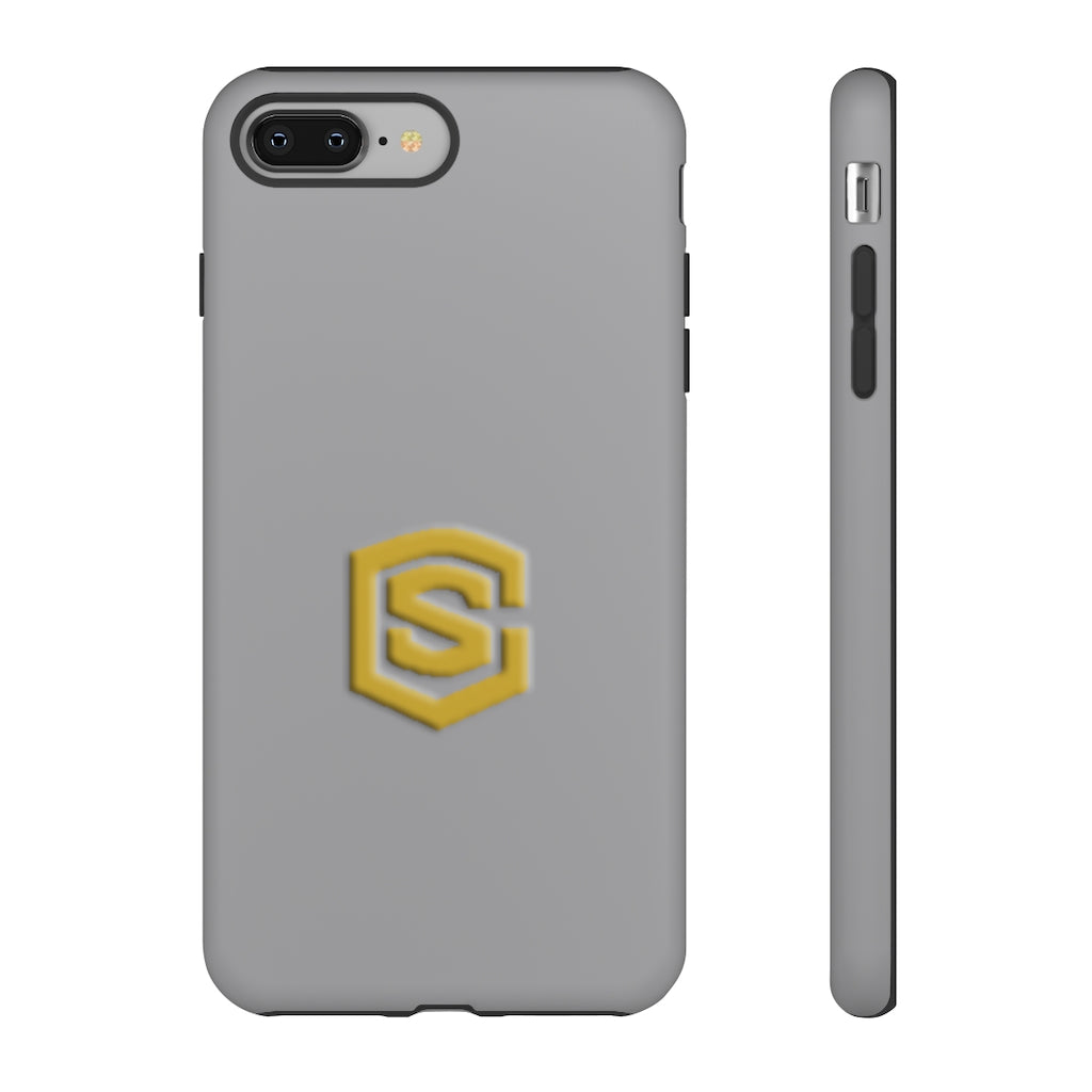Grey Tough Cases Gold Logo