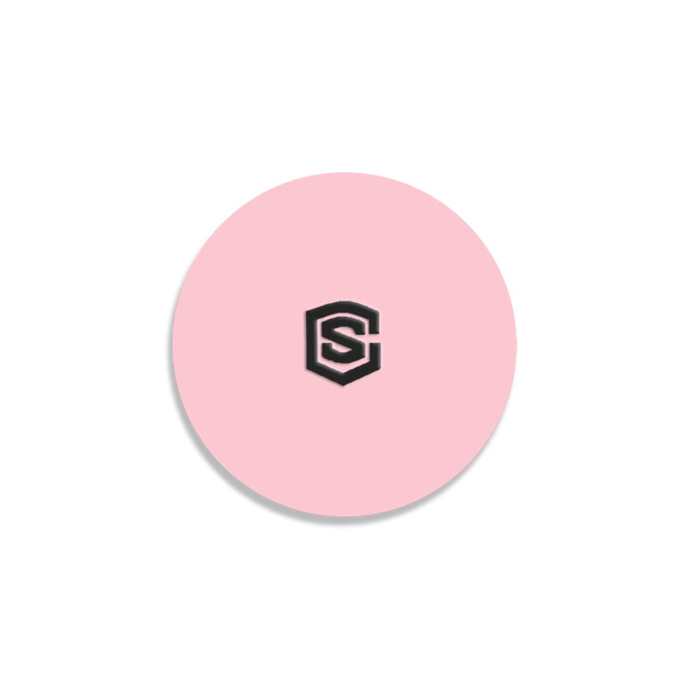 Pink Round Coaster with Black Logo Round Coaster