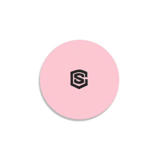 Pink Round Coaster with Black Logo Round Coaster