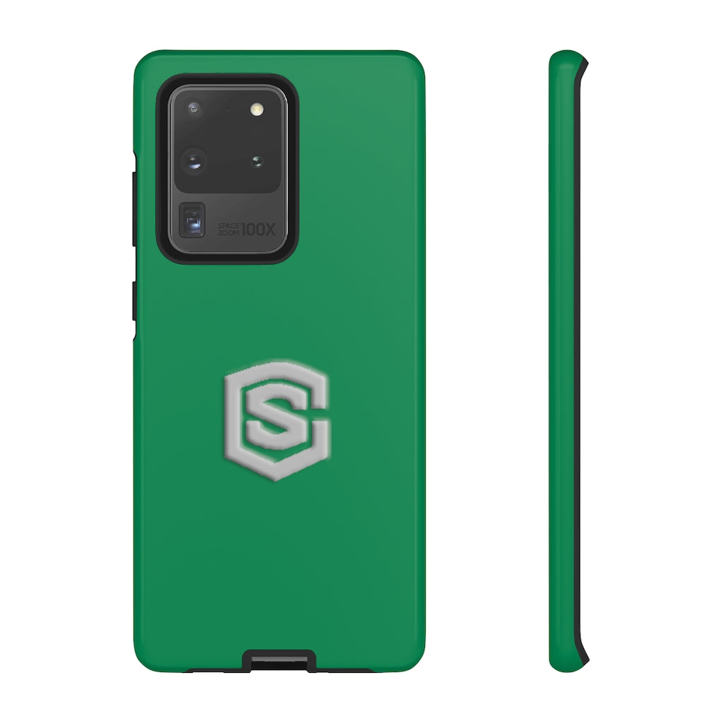 Green Tough Cases Silver Logo