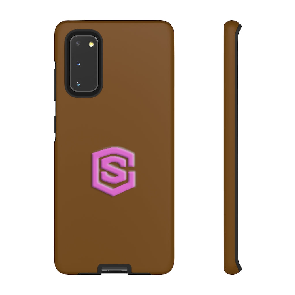 Brown Tough Cases Pink Logo