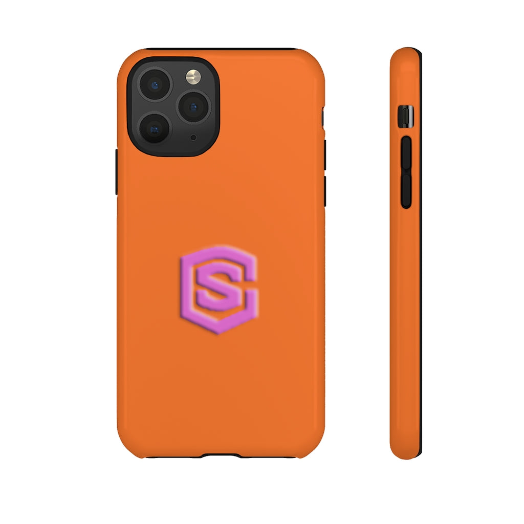 Orange Tough Cases Pink Logo