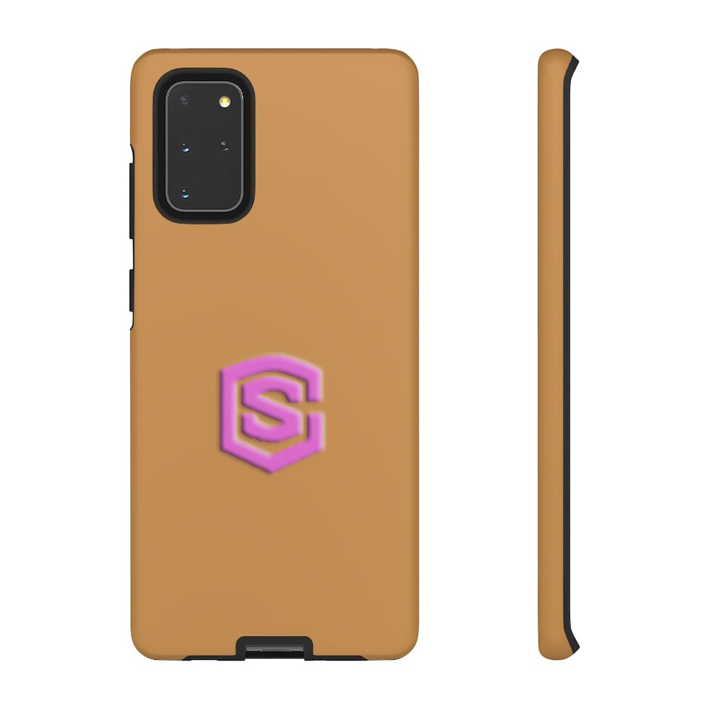 Brown Tough Cases Pink Logo