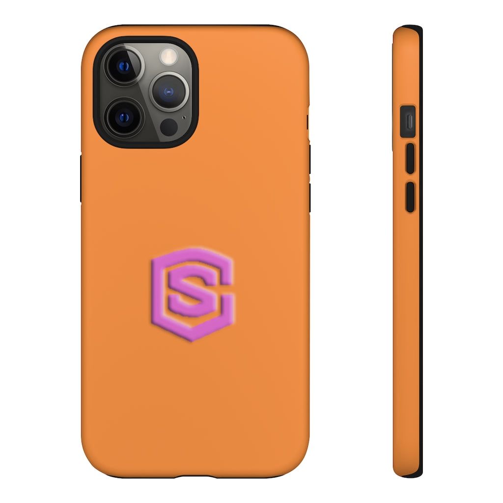 Orange Tough Cases Pink Logo