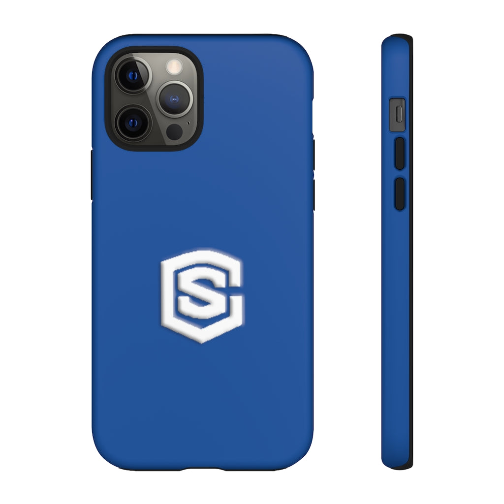 Blue Tough Cases White Logo