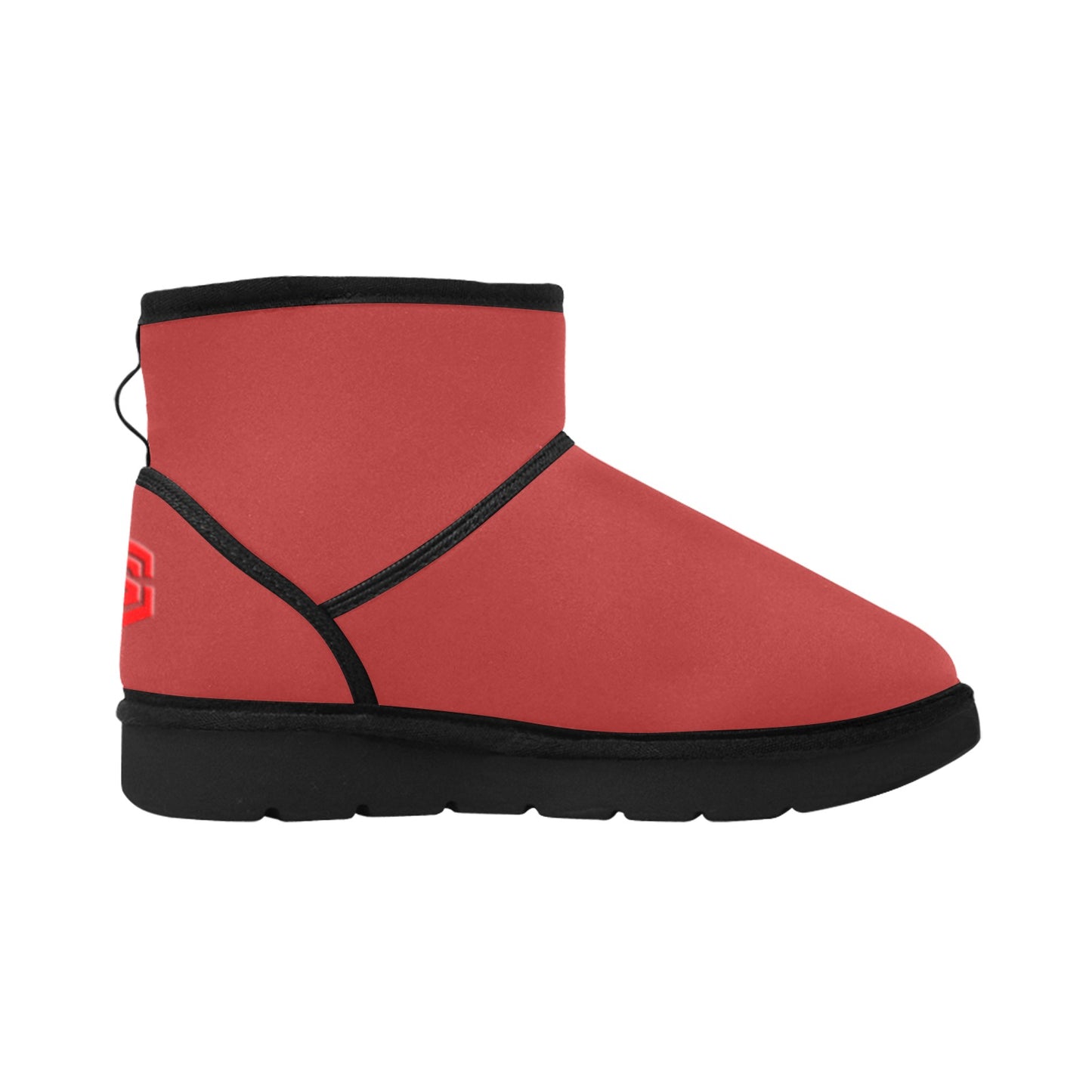 BROWN Low Top Men's Snow Boots WITH RED LOGO Low Top Men's Snow Boots (Model 049)