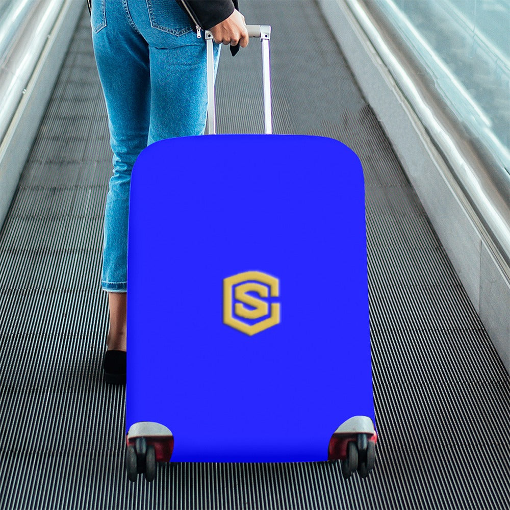 BLUE LUGGAGE COVER WITH GOLD LOGO Luggage Cover (Large Size) (26"-28")