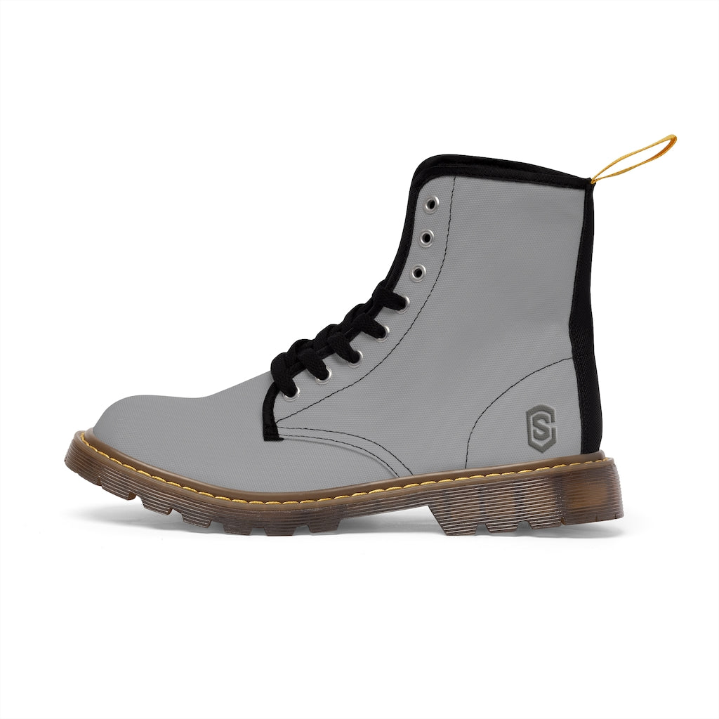 Grey Men's Canvas Boots Grey Logo