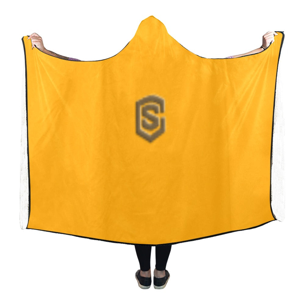 Orange Hooded Blanket 80"x56" with Brown Logo Hooded Blanket 80"x56"