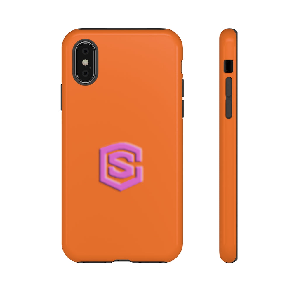 Orange Tough Cases Pink Logo