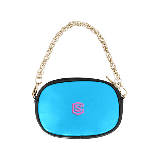 BLUE CHAIN PURSE pink logo Chain Purse (Model 1626)