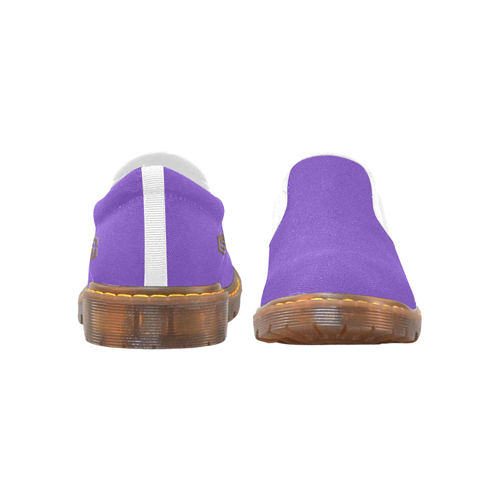 brown logo Martin Women's Slip-On Loafer (Model 12031)