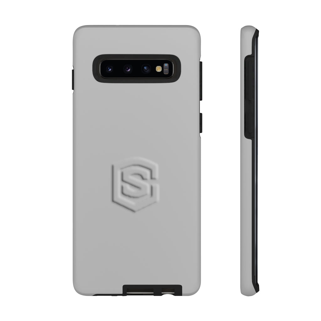 Grey Tough Cases Silver Logo