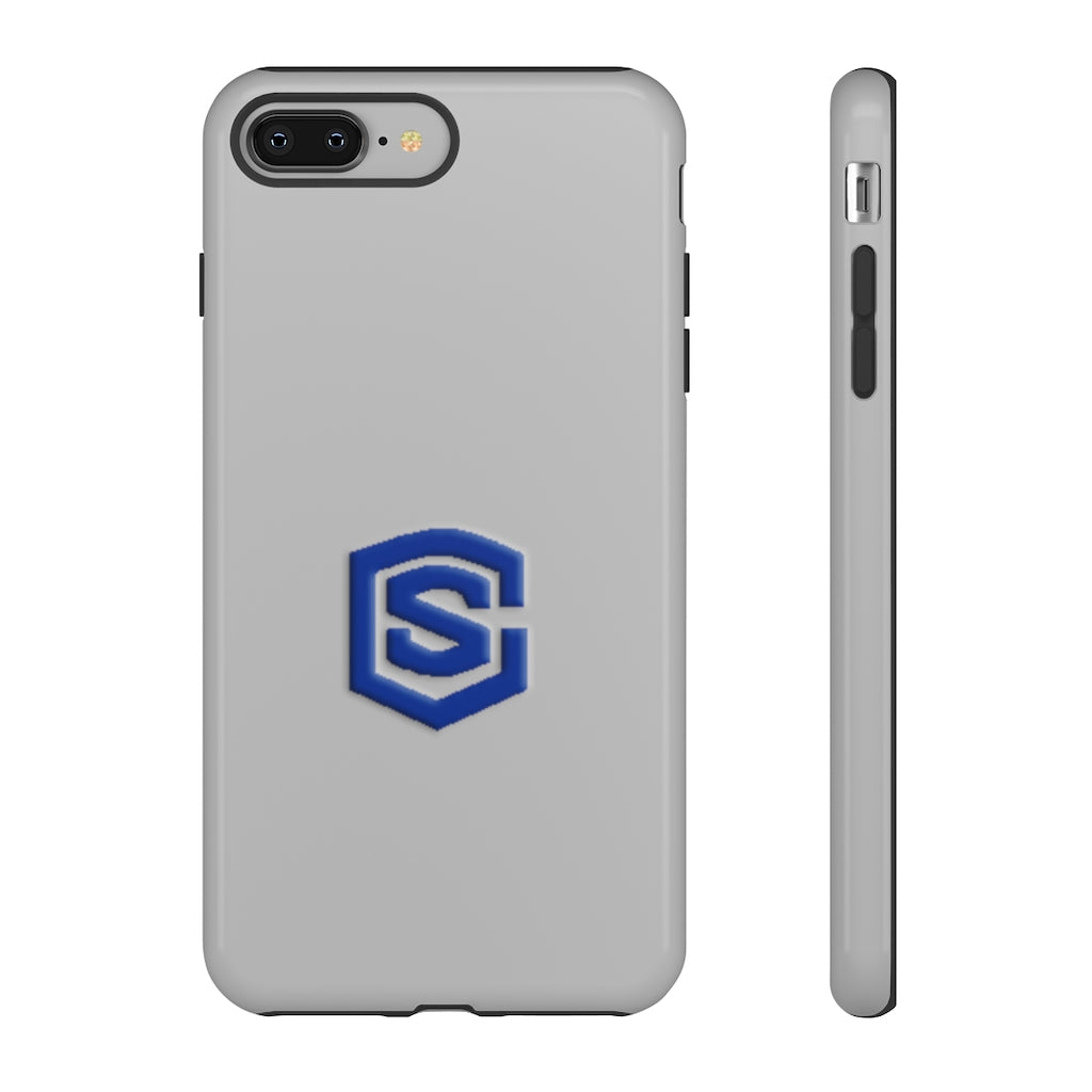 Grey Tough Cases Blue Logo