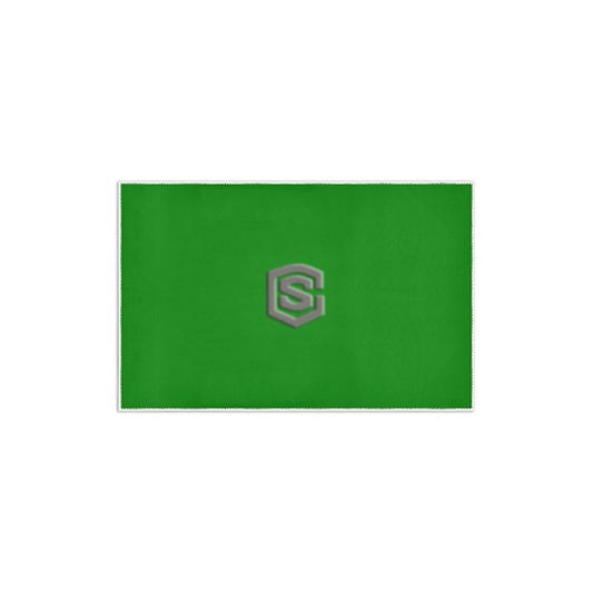 GREEN SMALL AREA RUG WITH GRAY LOGO Area Rug 2.6' x 1.7'