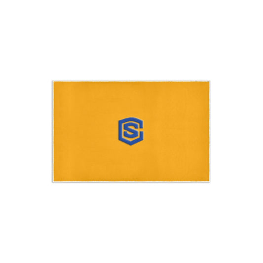 ORANGE SMALL AREA RUG WITH BLUE LOGO Area Rug 2.6' x 1.7'