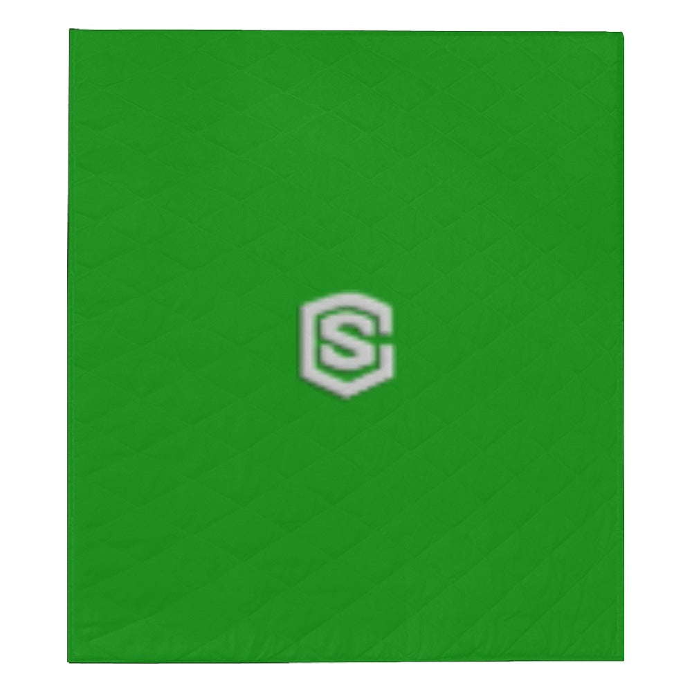 GREEN CISTOM QUILT SELVER LOGO Custom Quilt  70" x 80"