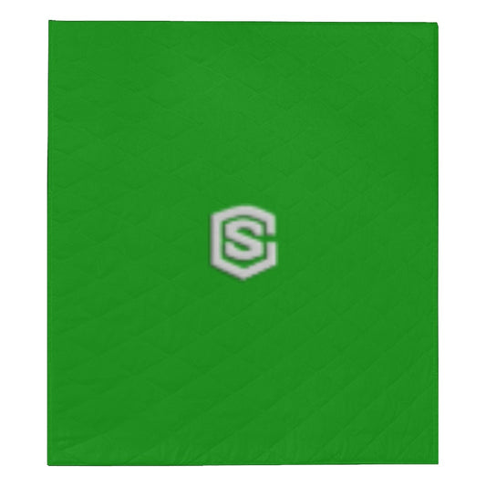 GREEN CISTOM QUILT SELVER LOGO Custom Quilt  70" x 80"