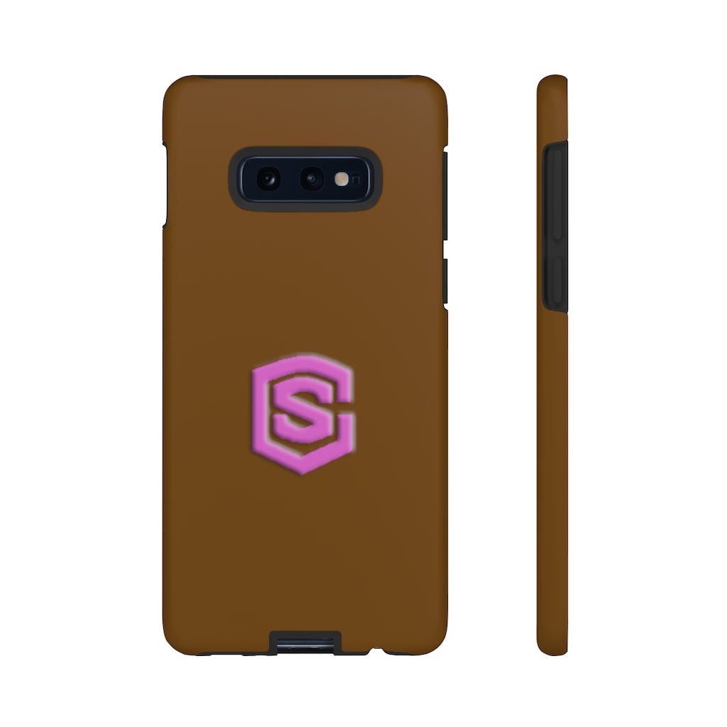 Brown Tough Cases Pink Logo