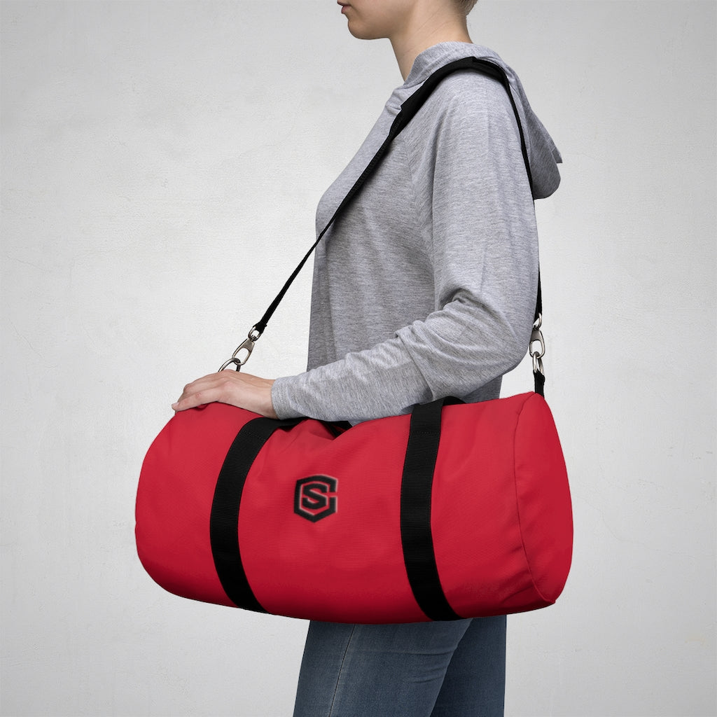 Red Duffel Bag Black Logo