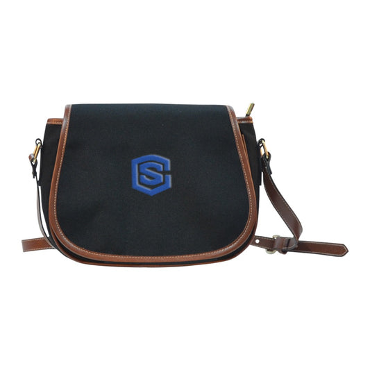 BLACK Saddle Bag WITH BLUE LOGO Saddle Bag (Model 1649) (Small)