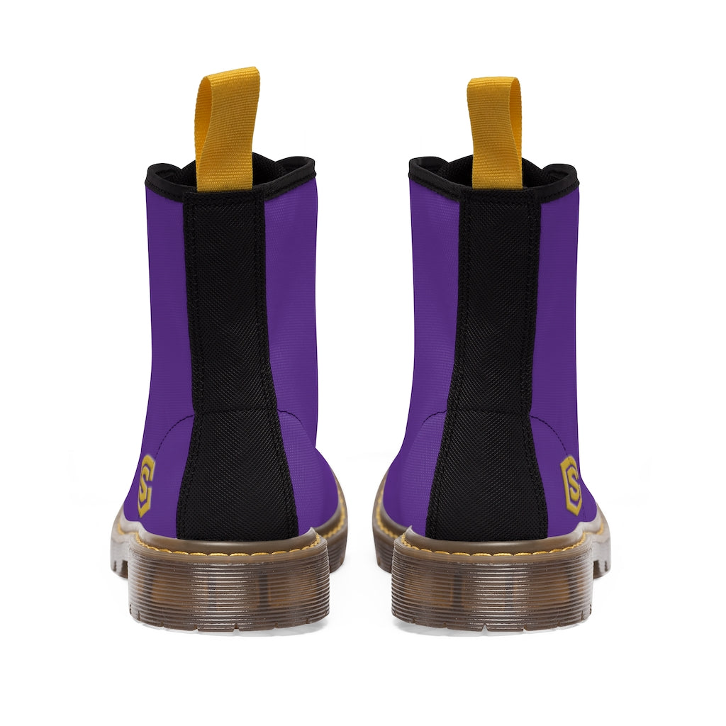 Violet Men's Canvas Boots Gold Logo