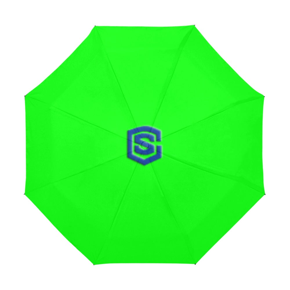 Green Anti-UV Automatic Umbrella With Blue Logo Anti-UV Automatic Umbrella(Outside Printing)(Model U09)