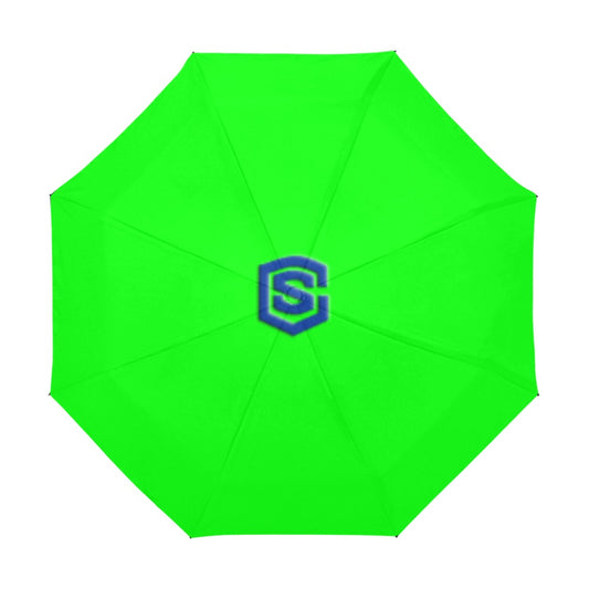 Green Anti-UV Automatic Umbrella With Blue Logo Anti-UV Automatic Umbrella(Outside Printing)(Model U09)