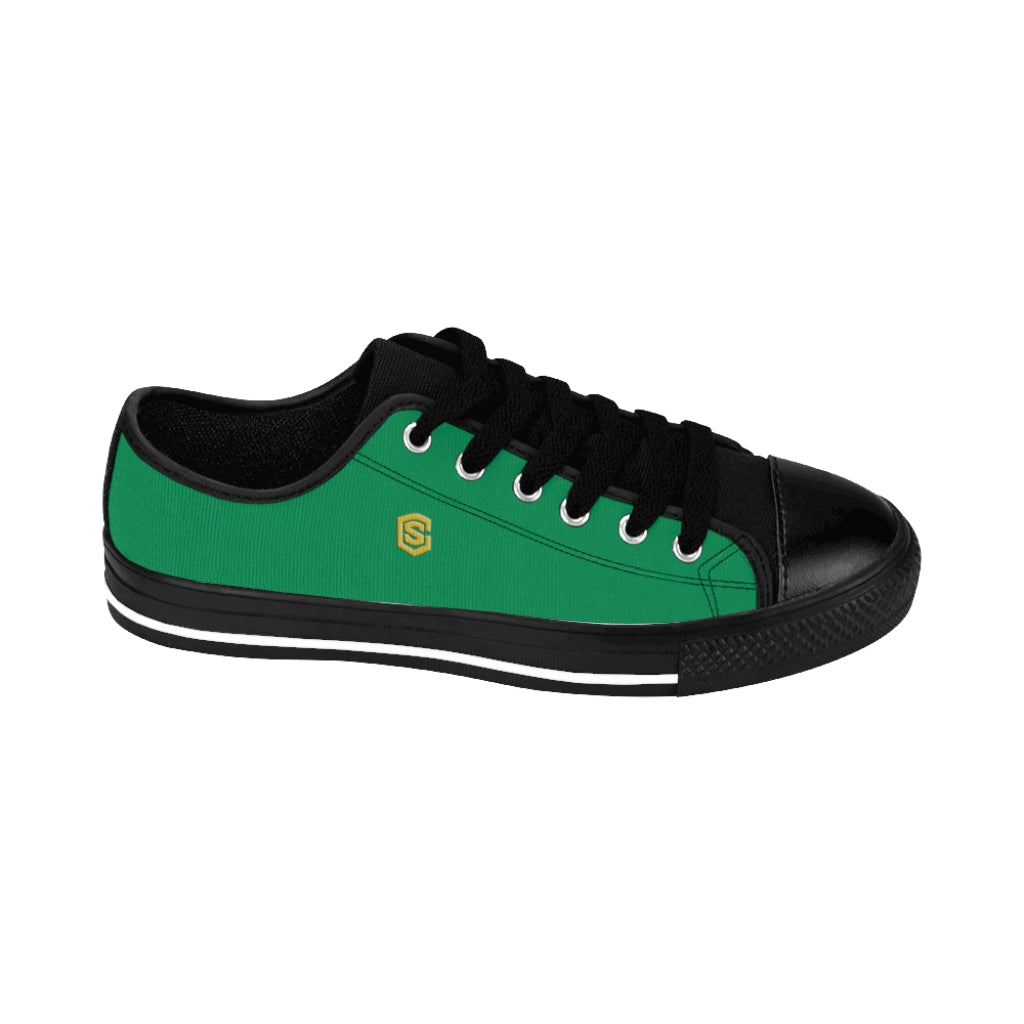 Green Men's Sneakers golden logo