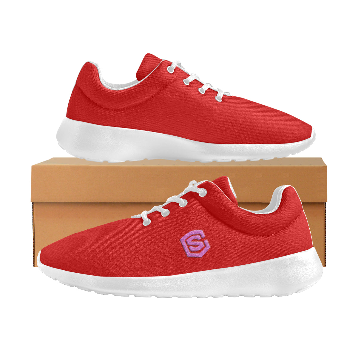 pink logo Women's Athletic Shoes (Model 0200)