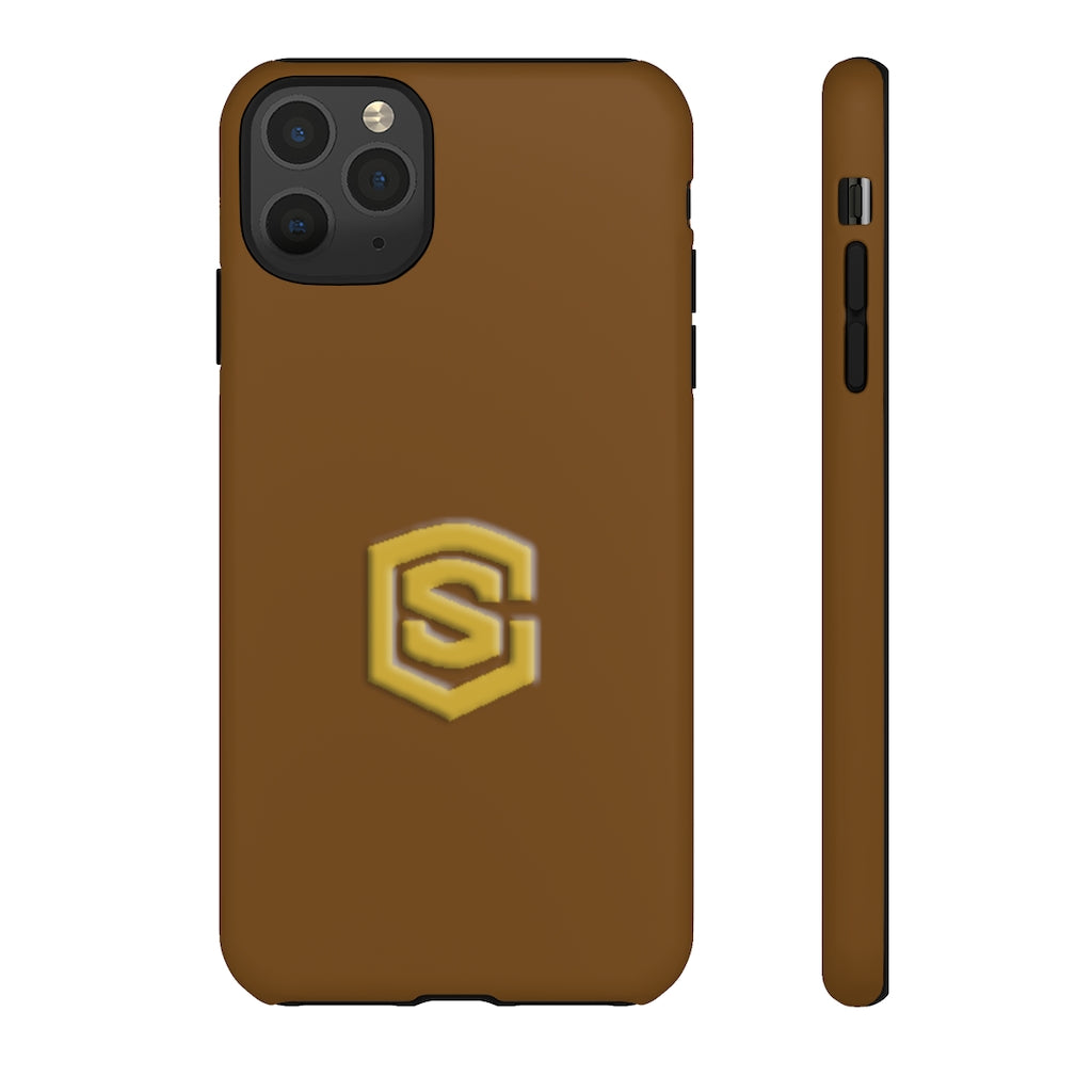 Brown Tough Cases Gold Logo