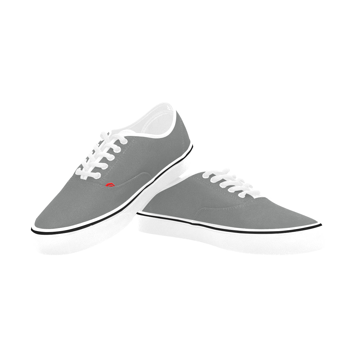 red logo Classic Women's Canvas Low Top Shoes (Model E001-4)