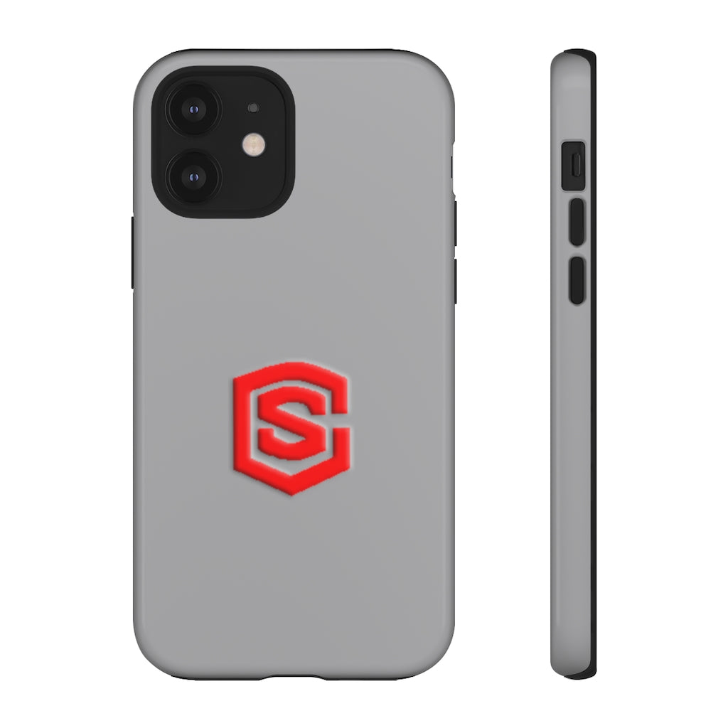 Grey Tough Cases Red Logo