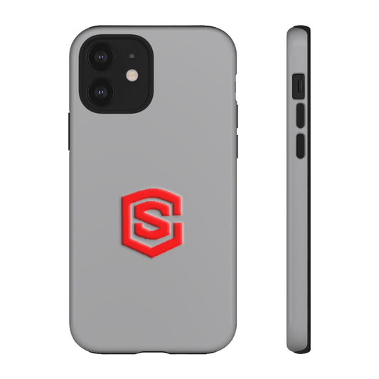 Grey Tough Cases Red Logo