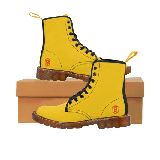 Yellow Men's Canvas Boots Orange Logo