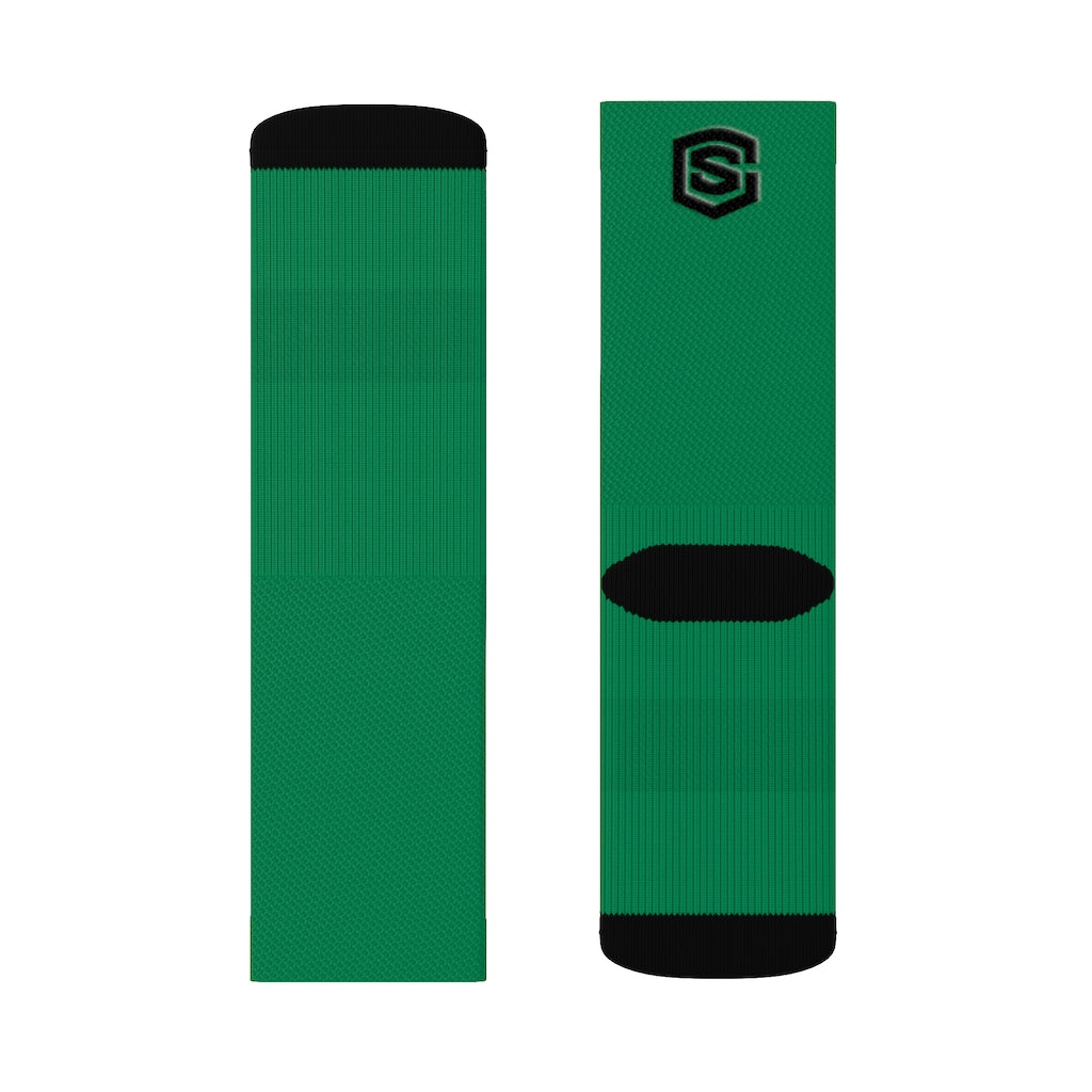 Green Sublimation Socks Black Logo