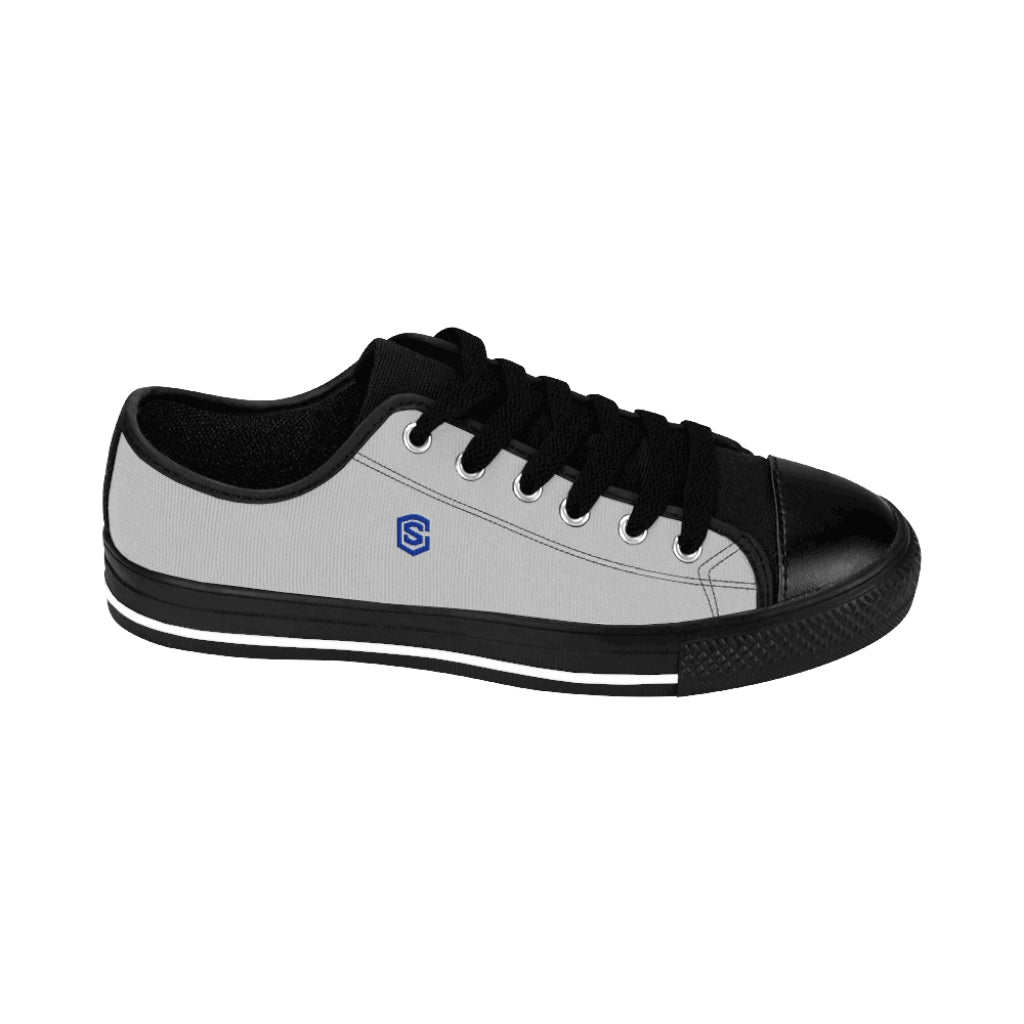 grey Men's Sneakers - blue logo