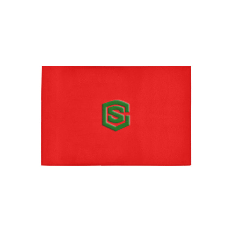 Red Doormat 24" x 16" (Sponge Material) with Green Logo Doormat 24" x 16" (Sponge Material)