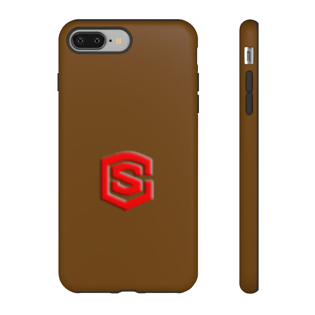 Brown Tough Cases Red Logo