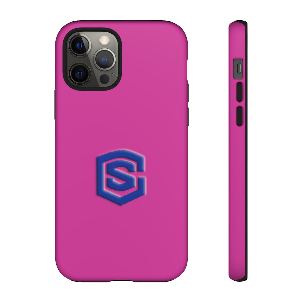 Pink Tough Cases Blue Logo