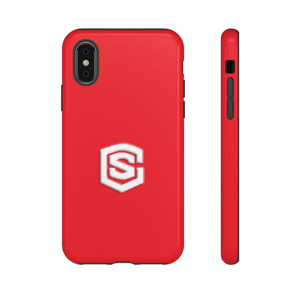 Red Tough Cases White Logo