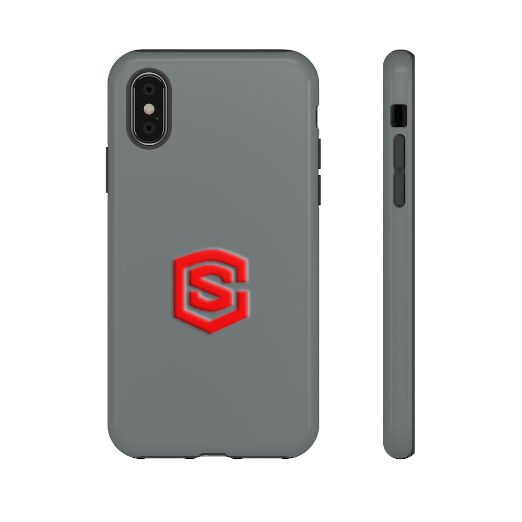 Grey Tough Cases Red Logo