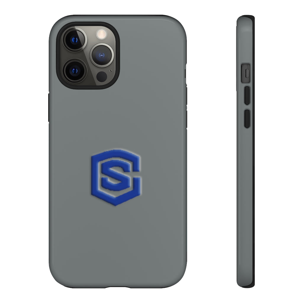 Grey Tough Cases Blue Logo