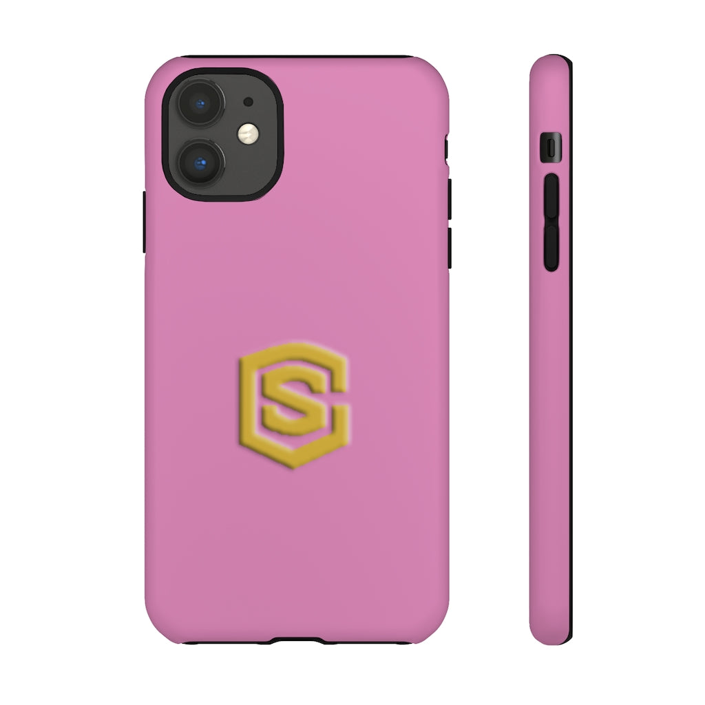 Pink Tough Cases Gold Logo