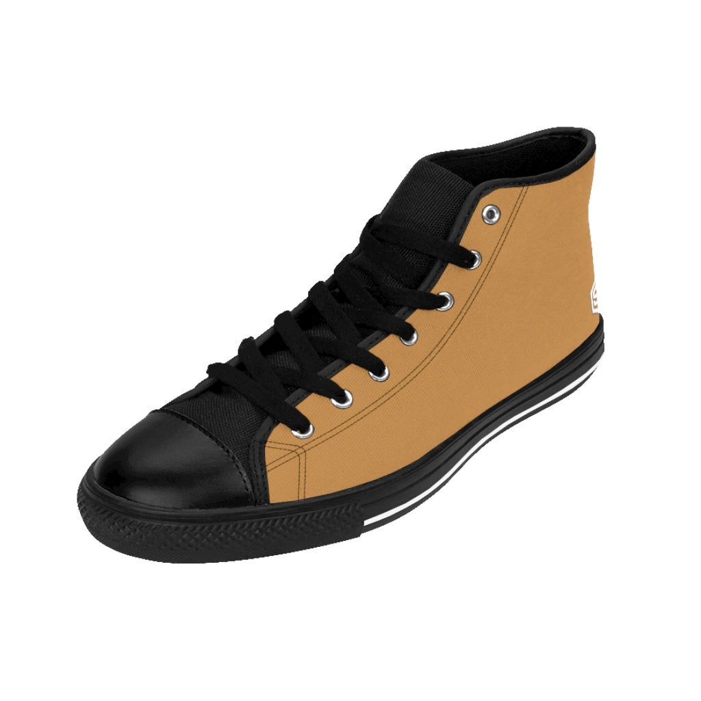 brown Women's High-top Sneakers White logo